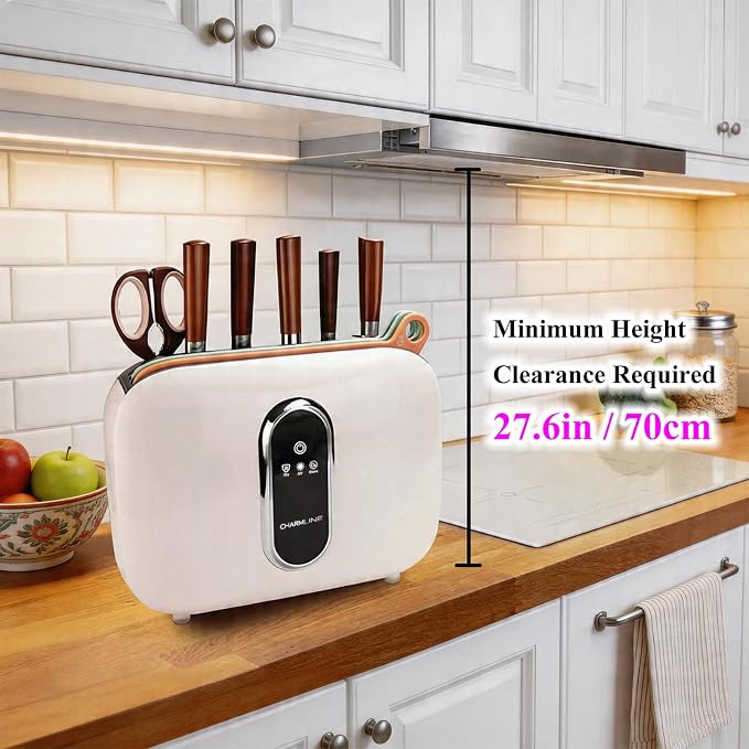 Charmline Smart Cutting Board and Knife Set with Organizer | Practical Gift for Mom, Dad, Housewarming, Birthday & Christmas, Color-coded Boards for Different Food Types, Self-Cleaning