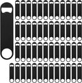 50 Pack Flat Beer Bottle Opener 7 inch Stainless Steel Flat Bottle Opener Beer Bottle Openers for Bartender Kitchen Bar Restaurant (Black)