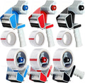 Dunzoom 6 Pack Heavy Duty Packing Tape Dispenser Gun with 6 Rolls 2 Inch 2.7 Mil Thick Handheld Tape Gun for Moving, Shipping, Sealing Boxes and Packaging