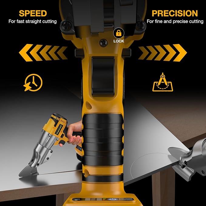Cordless Metal Shears for Dewalt 20V Max - 14GA Steel Metal Cutter, 360° Pivoting Head, 400Nm Torque Cutting Stainless Sheet, Iron, Carpet, Leather, Cardboard(NO Battery)