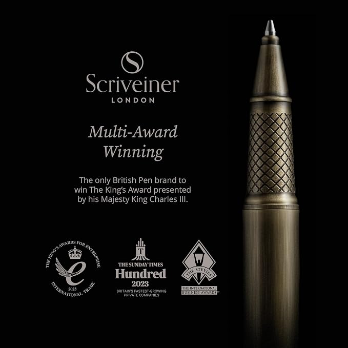 Scriveiner Bronze Rollerball Pen - Stunning Luxury Pen, Schmidt Ink Refill, Best Roller Ball Gift Set for Men & Women, Professional, Executive Office, Nice Pens