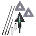 Unger Commercial Stingray® Refillable Microfiber Cleaning Kit, 11-Foot Reach – Indoor Glass and Surface Cleaning System with Enclosed Spray Nozzle and Microfiber Pads SRKB4