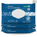 McKesson Washcloth Wipes for Adults, Scented (3 Pack, 144 Washcloths) Disposable Wash Cloths for Body - No-Rinse Formula with Snap Lid - Good for Incontinence and Elderly - 48 Wipes Per Pack