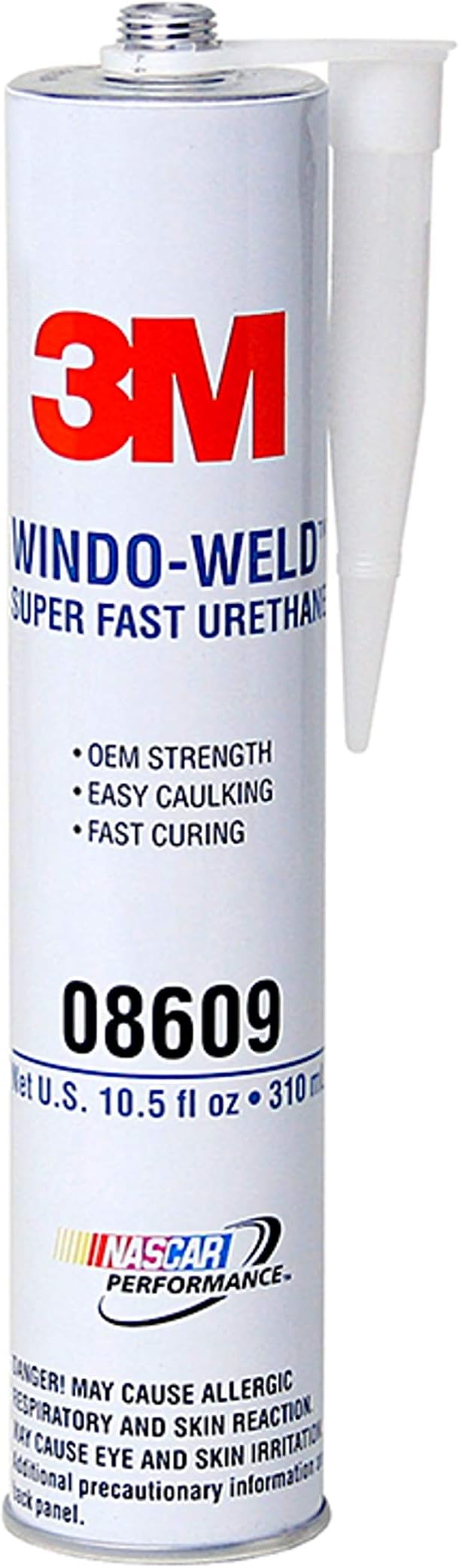 3M Window-Weld Urethane Windshield Adhesive, 08609, 10.5 fl oz Cartridge, Black | High-Strength Fast-Curing One-Part Auto Glass Sealant
