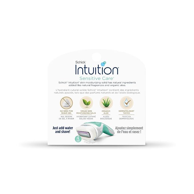INTUITION Schick Refill,Razors for Women Sensitive Skin | Intuition Razor Blades Refill with Organic Aloe,Razor Refills,6 Count (Pack of 2)