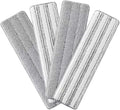 JOYMOOP Microfiber Replacement Pads for 17.7" Flat Mop System, Washable Reusable Mop Refills, Grey and Stripe, Pack of 4 for Floor Cleaning