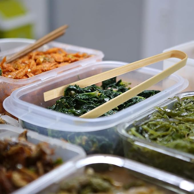 BambooMN 6.3" Mini Bamboo Disposable Tongs - Toast Tongs - 1,000 Pieces