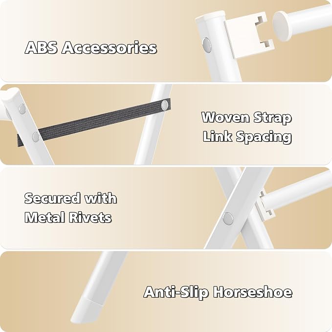 HOMIDEC Drying Rack Clothing,Large 12 Drying Poles with Sock Clips Clothes Drying Rack,Foldable Portable Laundry Drying Rack for Air Drying Clothing,Towels,Delicate Eac,Indoor Outdoor Use.White