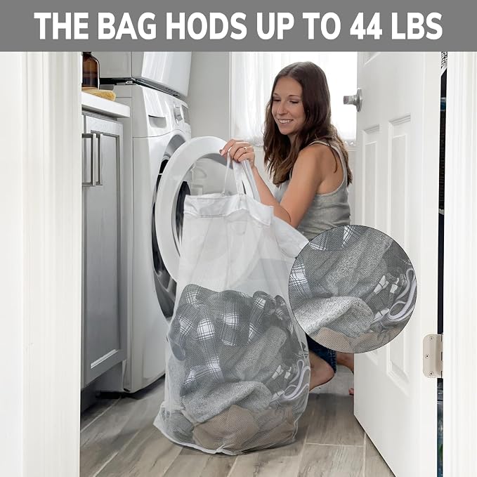 CHICVITA Collapsible Laundry Hamper on Wheels, 75L Clothes Laundry Basket with Removable Wash Bag for Dorms, Clothes Hamper with Handles, White