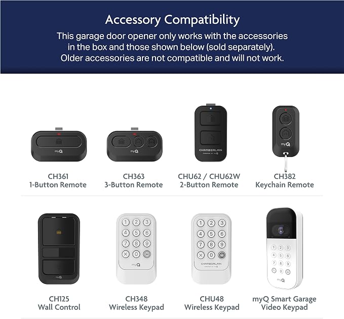 Chamberlain Belt Drive myQ Garage Door Opener, 3/4HP w/Fixed Camera | Ultra quiet belt drive, smart garage myQ integration, Includes: 2 remotes, wall control, battery backup & safety sensors