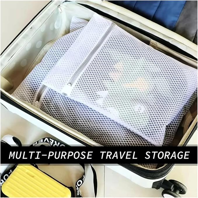 1-10PCS Mesh Laundry Bags For Delicates Protective Bag Durable Net Fabric Wash Bag Dirty Clothes Storage Travel Organization Bag(4pcs b)