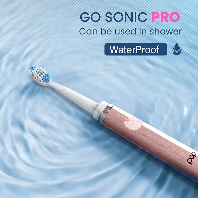 Pop Sonic The Ultimate Pro Toothbrush (Rose Gold) | Rechargeable Toothbrush w/Up to 40,000 Brush Strokes/Minute -Long-Lasting Dupont Nylon Bristles -Teens & Adult Toothbrush