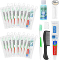 10 Set Personal Care Travel Toiletries Sets Bulk,8-IN-1 Disposable Toothbrushes with Toothpaste and Floss,Mouthwash,Comb,Soap,Cover,Zip Bag Toiletry Travel Toothbrush Kit for Homeless,Hotel,Charity