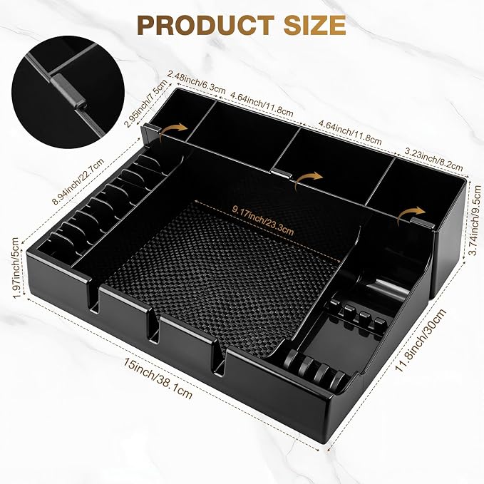 NICEMOVIC Large Barber Station Organizer, Scissors Holder Box, Barber Accessories Supplies, Professional Salon Hairdressing Scissors Rack Holder Storage Organizer for Hairstyling Combs Clips Brushes