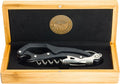 Morgan King Luxury Wine Bottle Opener with Custom, Personalized Engraving | Professional Waiters Corkscrew Wine Opener | Waiter Wine Bottle Opener | Stainless Steel Multi Wine Opener Gift (Black)