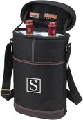 Picnic at Ascot Personalized Monogrammed Insulated 2 Bottle Travel Wine Tote with Corkscrew & Shoulder Strap -Designed & Assembled in the USA