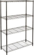 Amazon Basics 4-Shelf Adjustable Heavy Duty Steel Wire Rack Storage Shelving, Sturdy Garage Shelving, 350 lbs Capacity Per Shelf, Easy No-Tool Assembly, 36" x 14" x 54", Black