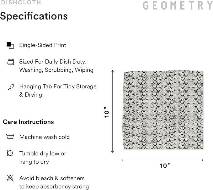 GEOMETRY Kitchen Dish Cloths - Quick Dry Dishcloths for Kitchen - Premium Dish Rags with Geoweave - 3-Pieces Night Reeds