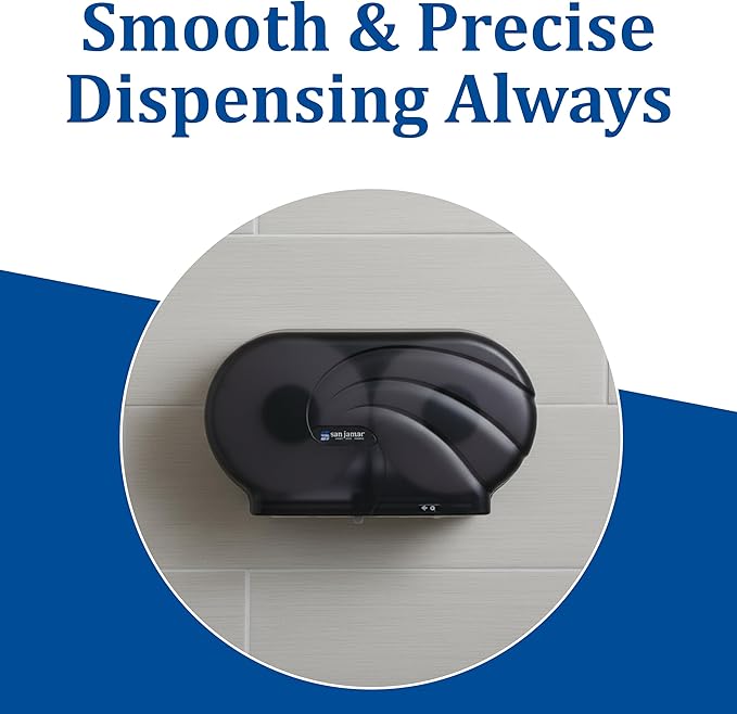 SJMR4090TBK - San Jamar Oceans Twin 9amp;quot; JBT Toilet Tissue Dispenser