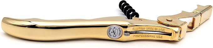 Pulltap's Genuine Slider Boss 150 Waiter's Corkscrew – Double-Hinged Wine Key with Sliding Foil Cutter – Patented Design – Made in Spain – Oro (24K Full Gold)