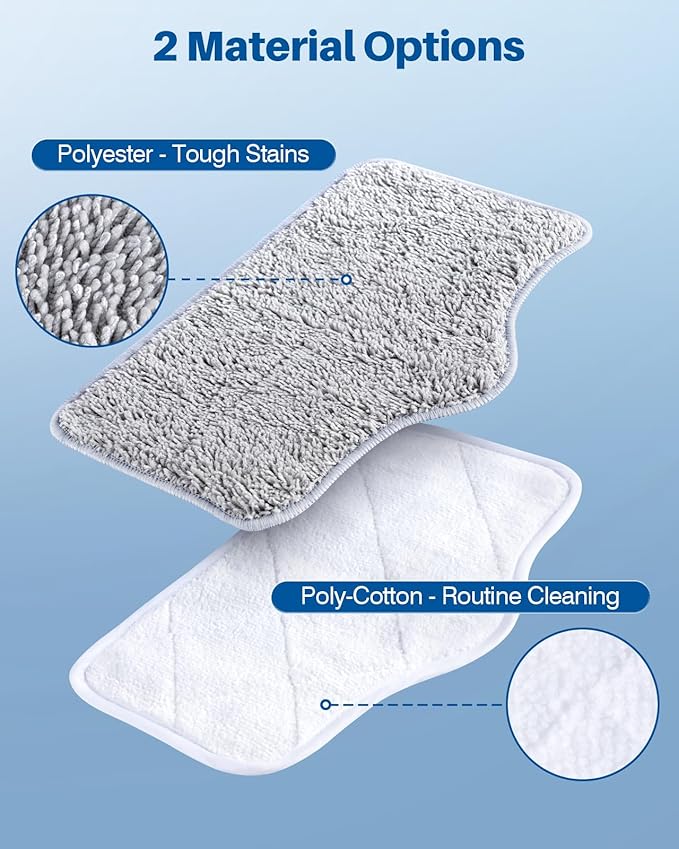 LABIGO Steam Mop Replacement Pads - 6 Pack Machine Washable Microfiber Cloths, Reusable Carpet Cleaning Pads
