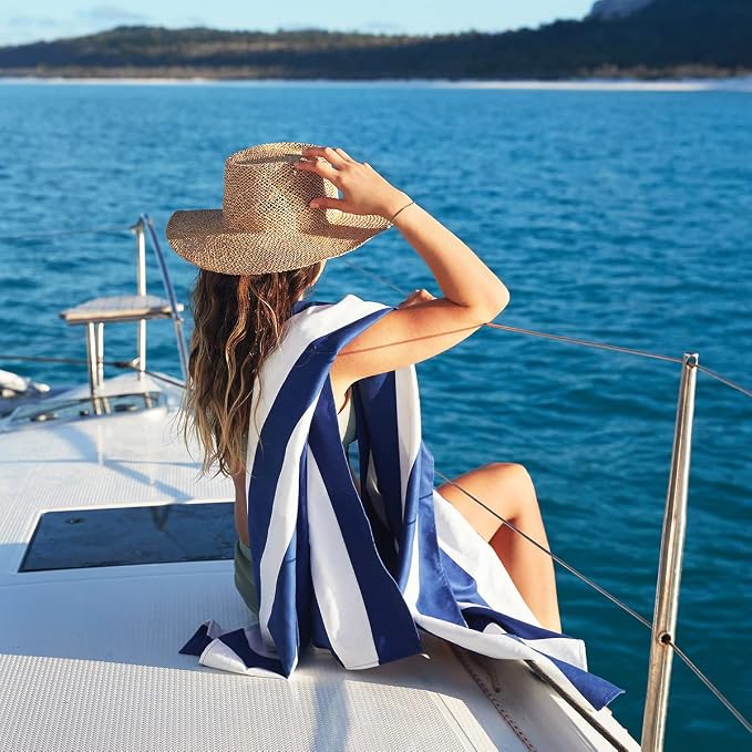 Dock & Bay Beach Towel - Quick Dry, Sand Free - Compact, Lightweight - 100% Recycled - Includes Bag - Cabana - Set of 6 - Large (160x90cm, 63x35)