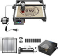 Longer RAY5 5W Laser Cutter and Laser Engraver for Tumblers, Rotary Roller Bundle, 17.3"x 17.3" Working Bed, Enclosure with Vent, and Air Pump, Laser Engraver for Wood and Metal, Acrylic