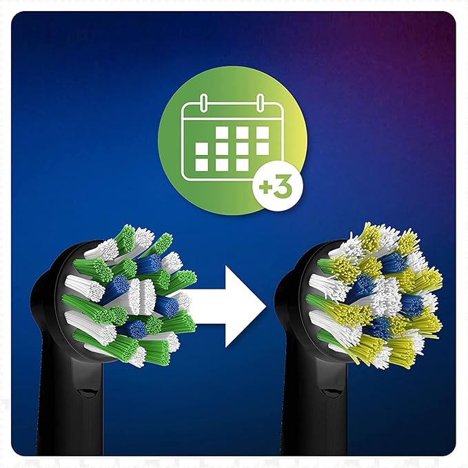 Oral-B Pro Cross Action Black Replacement Brush Heads for Electric Toothbrushes, XXL Pack of 10 Refills