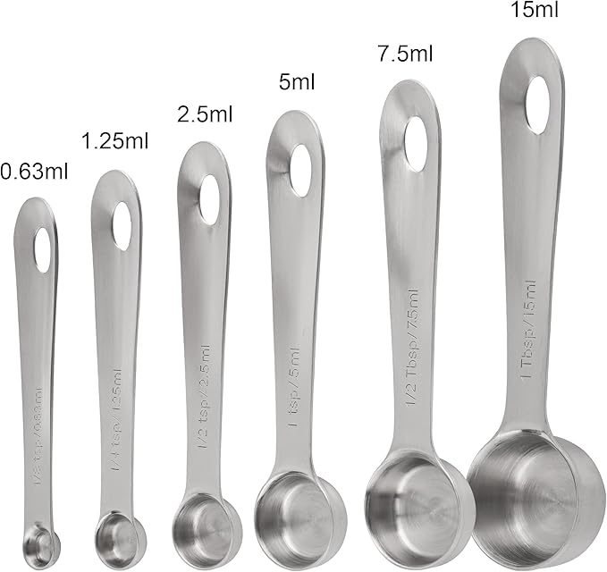 Measuring Cups and Spoons Set 16, 18/8 Stainless Steel Measuring Cups and Spoons for Dry&Liquid, 7 Metric&US Measing Cups &6 Measuring Spoons &Measure Equivalents for Kitchen&Baking