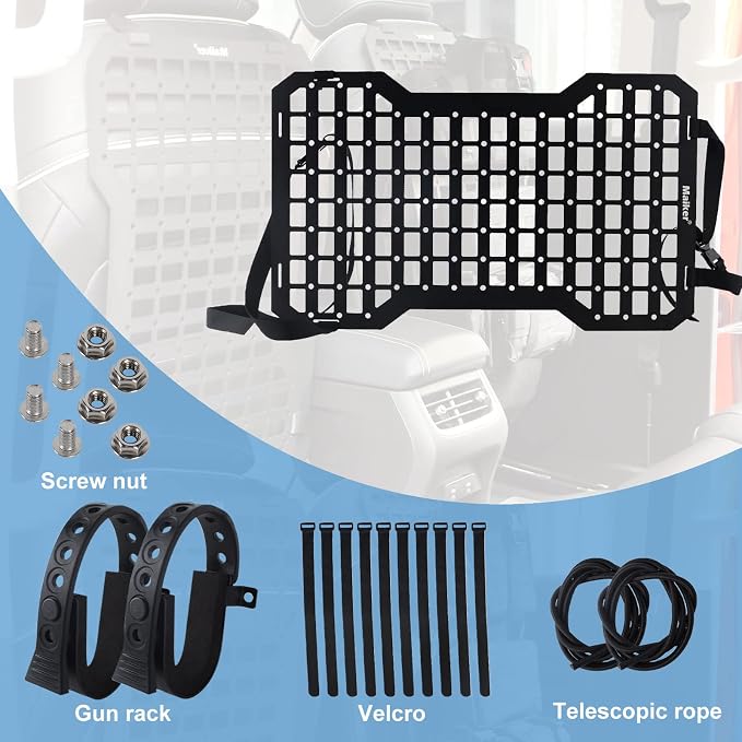 MAIKER Tactical Rigid Molle Insert Panels for Vehicles Car Seat Back Organizer Rifle Gun Rack Tactical Modular Storage Platform,2pcs