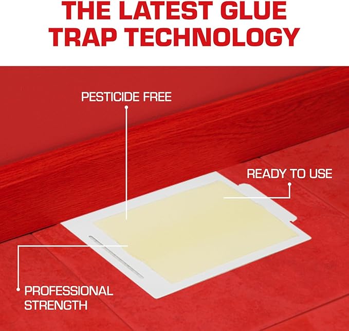 Tomcat Glue Boards with Eugenol for Enhanced Stickiness, 4 Boards | Sticky Traps for Mice, Cockroaches & Insects, Flat or Covered Use, Ready-To-Use