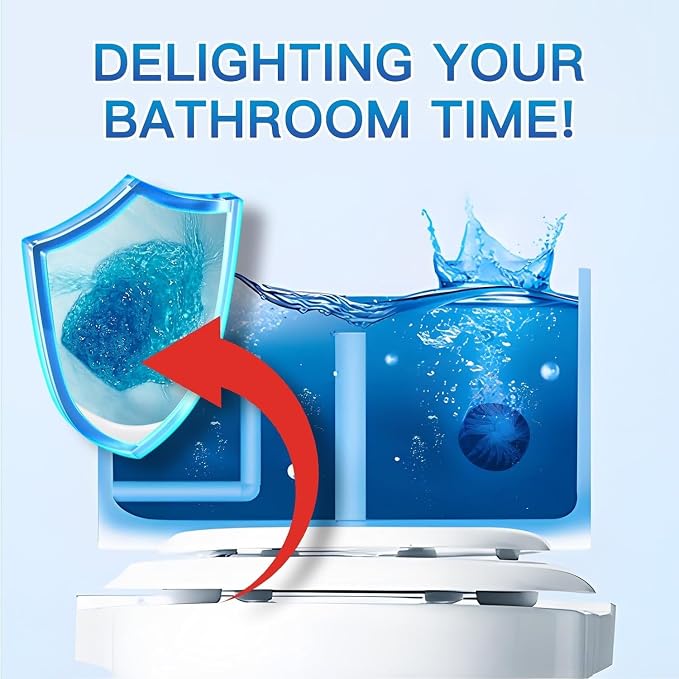 Vacplus Automatic Toilet Bowl Cleaner Tablets, Drop-In Tank Cleaner for Bathroom, Prevent Stains & Deodorize, Long-Lasting Cleaning Tabs, Easy-Use Freshener for Bowl & Tank, 100 Pack
