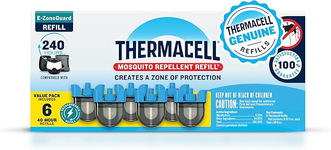 Thermacell Patio Shield Mosquito Repellent E-Series Rechargeable Repeller Bundle; 20’ Mosquito Protection Zone; Includes 240-Hour Repellent Refill; No Spray, Flame or Scent; Bug Spray Alternative