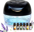 Water Based Air Purifier with Essential Oil Diffuser Pack, Air Washer with 7 Color LED Night Light, Air Revitalizer Includes 6x10ml Essential Oil Aroma Diffuser for Home, Office, Pet
