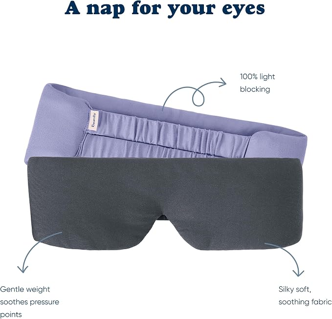 Bearaby Weighted Eye Mask - Sleep Mask - (Sweet Lavender) 23” x 4”