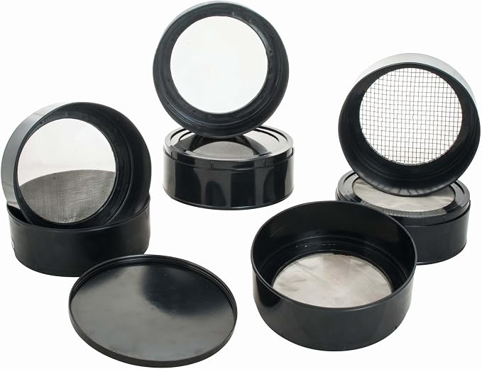 Eisco Labs 8 Piece Plastic Sieve/Strainer - Stainless Steel Mesh