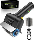 Electric Grill Brush, Rechargeable Electric Grill Cleaner 1500 RPM, 100-Min Runtime, Includes Replacement Brush, Safe for All Grills, BBQ Gift for Men