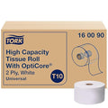 Tork OptiCore® Mid-size Toilet Paper Roll White T10, Universal, 2-ply, 12 x 2000 sheets, 160090