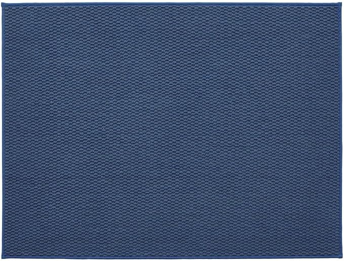 TYUU Large Bathroom Rugs Non Slip Washable Bath Rugs Super Absorbent Bathroom Rug Thin Quick Dry Low Pile Bath Mats, Navy Blue 36"x48"