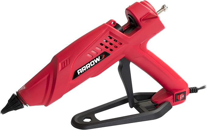 Arrow Fastener 300-Watt Heavy Duty Professional Electric Hot Melt Glue Gun for Crafts, Construction, and Wood, Clear | For Crafts, Construction & Wood, Removable Base Stand, Comfortable Grip, Insulated Safety Nozzle, Adjustable Flow Control