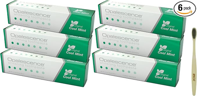 Opalescence Whitening Toothpaste Original 4.7oz - Mint - 6 Pack - 5166-6T | Dentist-Developed Oral Care Whitening Fluoride Toothpaste for Daily Use, Surface Stain Removal & Helps Strengthen Enamel