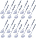 Hsei 20 Pcs Gray Kitchen Scrub Dish Brush Bulk with 11 Inch Handle Cleaning Dish Scrubber with Stiff Bristles Washing Scrub Brushes for Housekeeping for Pots and Pans, Kitchen Sink