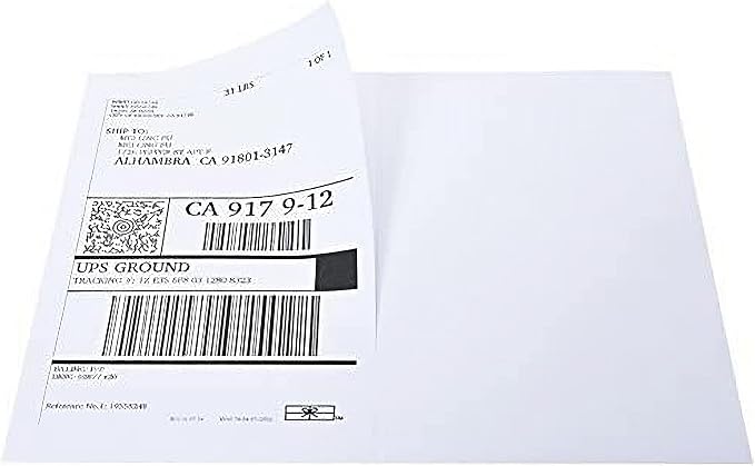 9527 Product 8.5" x 5.5" Half Sheet Self Adhesive Shipping Labels for Laser & Inkjet Printers, Easy to Peel Label, 100 Sheet 8.5 x 11 Address Labels, 2 Labels per Sheet (200 Labels)