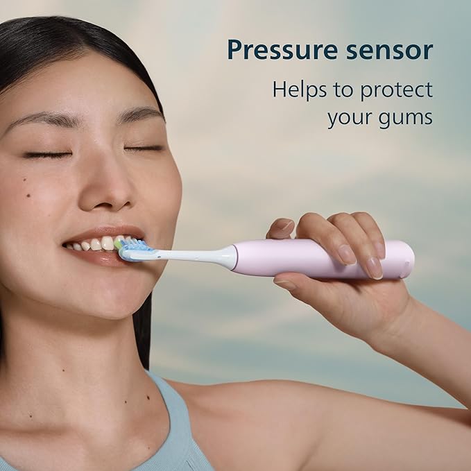 Philips Sonicare 5900 Series Electric Toothbrush, Pressure Sensor, 6 Brushing Settings, SmarTimer, BrushPacer, 21-day Runtime, Gentle Professional-Clean Feel, for Sensitive Gums, Light Pink, HX7132/02