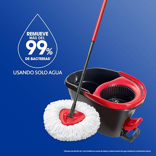 Vileda Easy Wring and Clean Microfibre Mop and Bucket with Power Spin Wringer