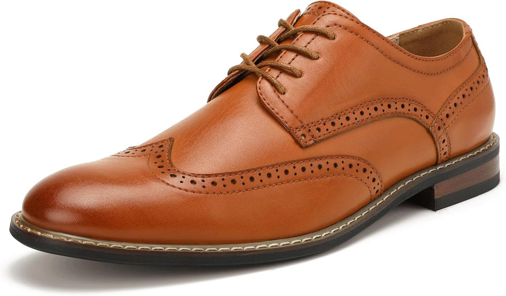 Mens Classic Cap Toe Dress Shoes Oxford for Office | Polished PU Outer Shell,Ventilated Comfortable Latex Insole. Formal Footwear Suited for Office Engagements ,Outings,Weddings