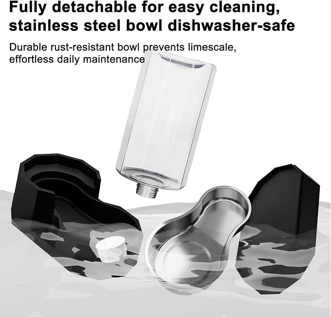 Sfozstra 8L Raised Pet Water Dispenser: Large Breed Comfort | Gravity Fed /304 Stainless Steel Bowl/No Filter Replacement/ Spill Resistant Base /Dishwasher Safe / Kitchen Living Room Use