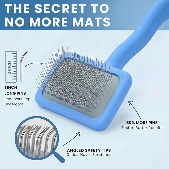 We Love Doodles Small Slicker Brush & Lavender Detangler Spray Pack - Dog Leave-In Conditioner for Reducing Mats, Knots & Tangles, Dematting & Conditioning Grooming Kit, 16 oz
