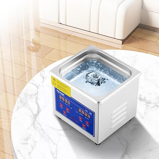 VEVOR 1.3L Professional Ultrasonic Industrial Cleaner with Digital Timer 40kHz Excellent Ultrasonic Cleaning Machine 110V for Jewelry Watch Ring Coin Diamond Eyeglasses Small Parts Cleaning