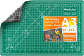 Worklion Self Healing Craft Mat: 18"x12" Rotary Cutting Mat for Sewing,Quilting,Leather,Craft,Fabric,Model,Art,Clay,5-layer 2-sided Cutting Mat, green and black